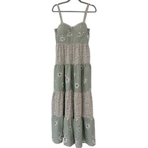 Band of the Free Tiered Floral Bustier Maxi Dress Size Medium